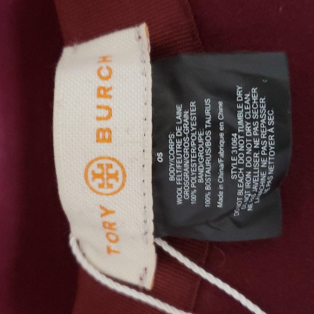 Brand New Tory Burch Bordeaux "Gemini Link" Fedora - Picture 7 of 9